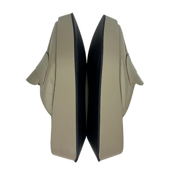 SVEGAN Women Vegan Leather Backless Mule Platform Loafer Size 38 US 7-7.5 Beige - Picture 10 of 16